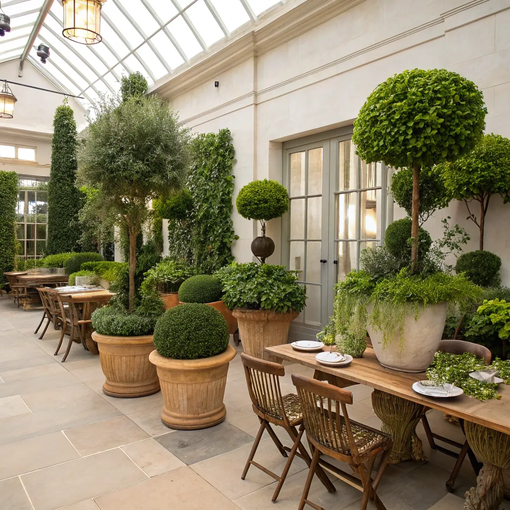 Elegant plant composition workshop setting